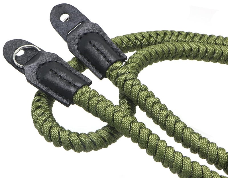 HITHUT Paracord Woven Camera Neck Shoulder Strap Belt Hand Compatible with Canon Nikon Sony Olympus Pentax Fujifilm Panasonic SLR DSLR Digital Mirrorless Cameras 36inch Green - Image 3